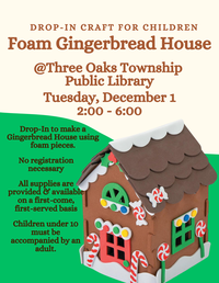 Drop-In Craft for Children - Foam Gingerbread House