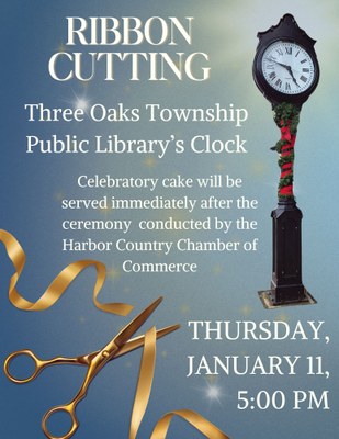 Ribbon Cutting for Library Clock Ribbon Cutting for Library Clock